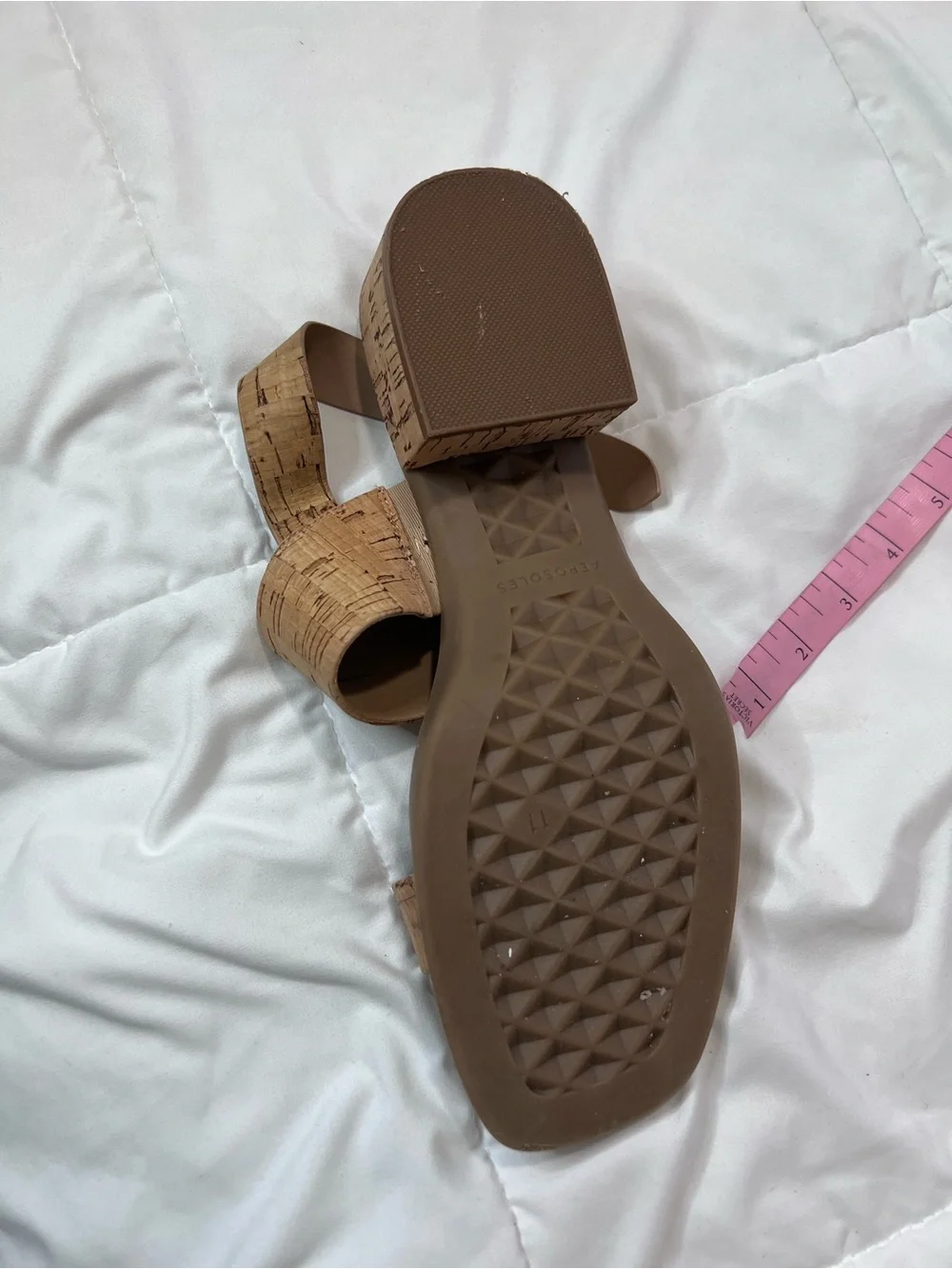 Aerosoles Dove Cork Block Heel Sandals Natural Cork size 11